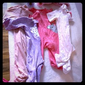 Set of 4 Carter’s Girls Pajamas - 3 months